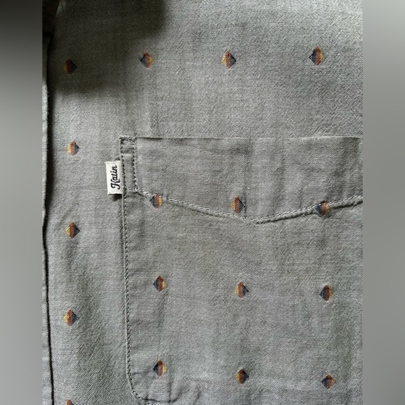 Katin Men’s Sage Short Sleeve Button-Up Shirt M Micro Print Casual Surf Style - Picture 4 of 9